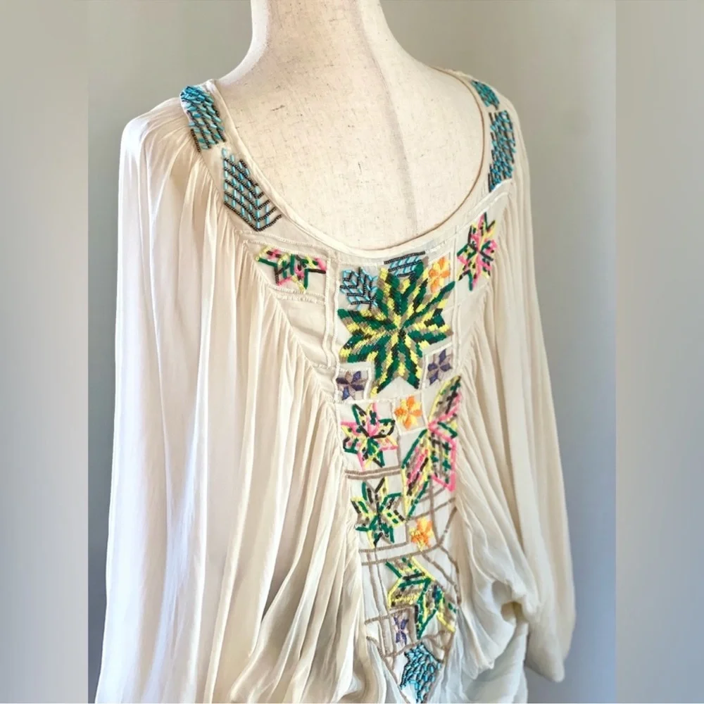 Anthropologie Tanvi Kedia Gauze Dolman Beaded Top - Picture 5 of 9